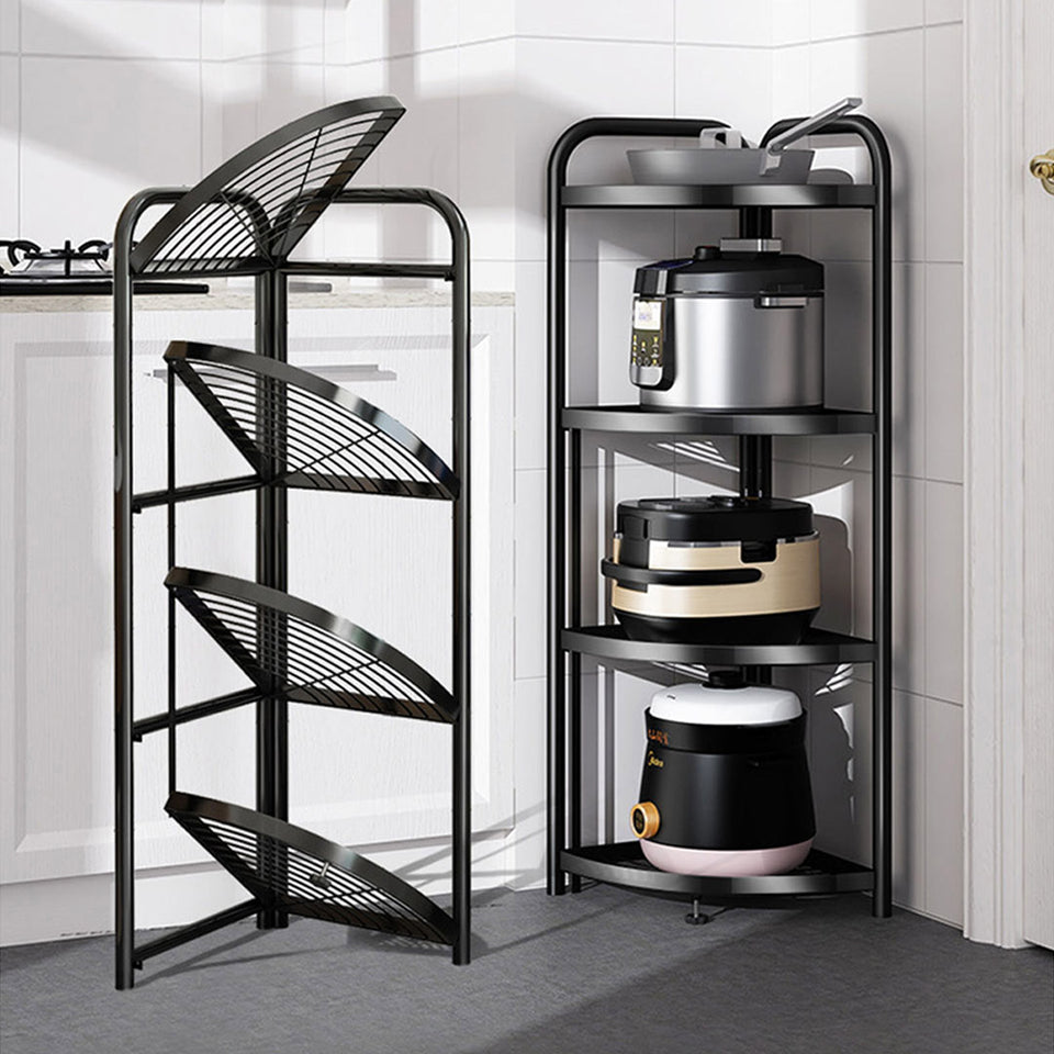 SOGA 2X 4 Tier Steel Triangular Corner Stand Portable Storage Organize
