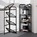 SOGA 2X 4 Tier Steel Triangular Corner Stand Portable Storage Organize