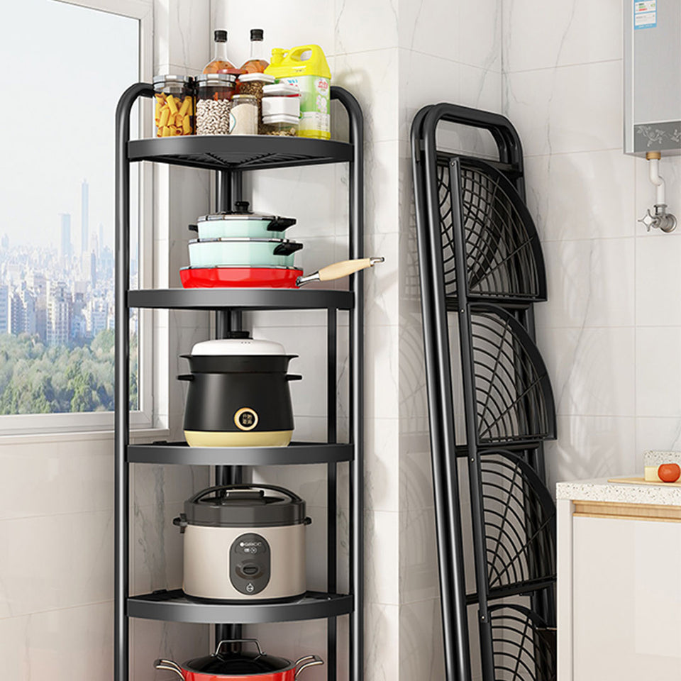 SOGA 2X 5 Tier Steel Triangular Corner Stand Portable Storage Organizer