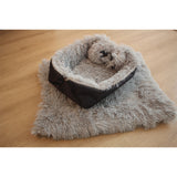 SOGA Black Dual-purpose Cushion Nest Cat Dog Bed Warm Plush Kennel Mat Pet Home Travel Essentials