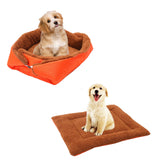 SOGA 2X Orange Dual-purpose Cushion Nest Cat Dog Bed Warm Plush Kennel Mat Pet Home Travel Essentials