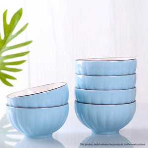 SOGA Blue Japanese Style Ceramic Dinnerware Crockery Soup Bowl Plate Server Kitchen Home Decor Set of 6
