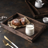 SOGA 2X Walnut Rectangle Serving Tray Small