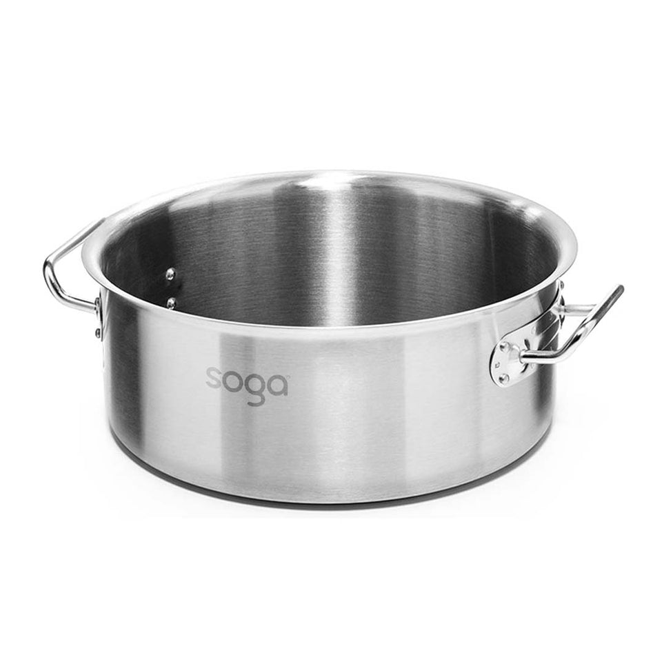 SOGA Stock Pot 9L 23L Top Grade Thick Stainless Steel Stockpot 18/10