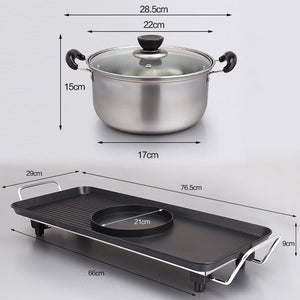 SOGA Electric Steamboat Asian Hot Pot Soup Maker Fondue Teppanyaki Hotpot Grill