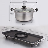 SOGA Electric Steamboat Asian Hot Pot Soup Maker Fondue Teppanyaki Hotpot Grill