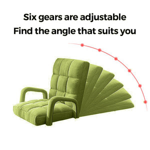 SOGA 4X Foldable Lounge Cushion Adjustable Floor Lazy Recliner Chair with Armrest Yellow Green