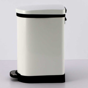 SOGA 2X Foot Pedal Stainless Steel Rubbish Recycling Garbage Waste Trash Bin U White 10L
