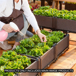 SOGA 120cm Raised Planter Box Vegetable Herb Flower Outdoor Plastic Plants Garden Bed