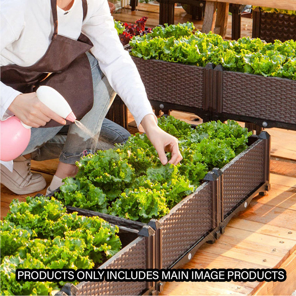 SOGA 80cm Raised Planter Box Vegetable Herb Flower Outdoor Plastic Plants Garden Bed with Legs Deepen