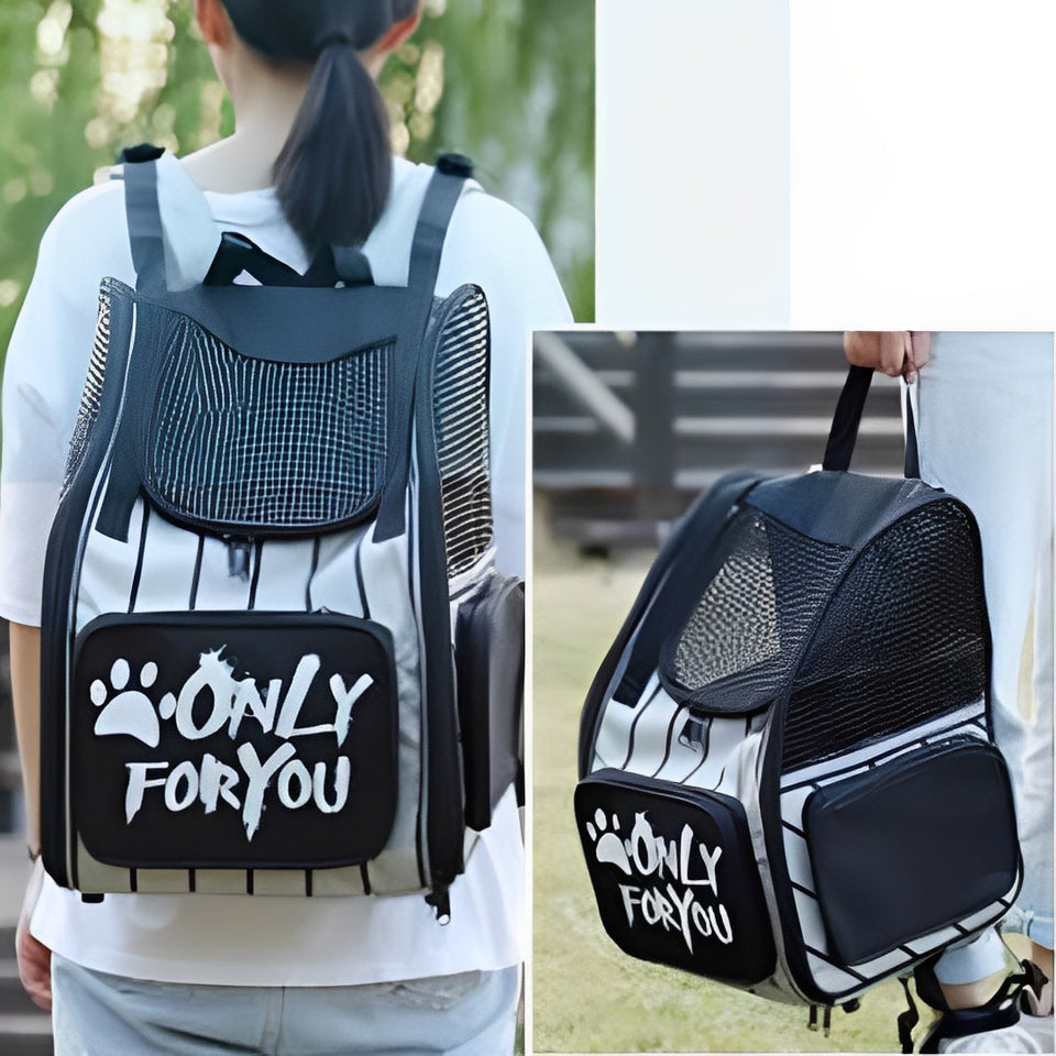 SOGA Black 2X Pet Carrier Backpack Breathable Mesh Portable Safety Travel Essentials Outdoor Bag