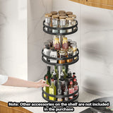 SOGA 2-Pack 3-Tier Steel Black Rotating Kitchen Spice & Seasoning Organizer Shelf