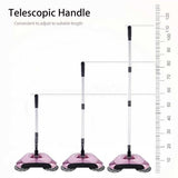 SOGA 2x Hand Push Sweeper Broom Lazy Auto Spin Household Cleaning No Electricity Purple