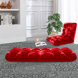SOGA Floor Recliner Folding Lounge Sofa Futon Couch Folding Chair Cushion Red