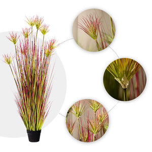 SOGA 4X 150cm Purple-Red Artificial Indoor Potted Papyrus Plant Tree Fake Simulation Decorative