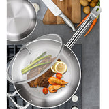 SOGA 2X 30cm Stainless Steel Saucepan Sauce pan with Glass Lid and Helper Handle Triple Ply Base Cookware