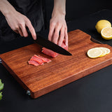 SOGA 2X 48cm Rectangular Wooden Ebony Butcher Block Non-slip Chopping Food Serving Tray Charcuterie Board
