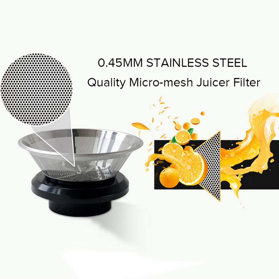 SOGA 2X Juicer 400W Professional Stainless Steel Whole Fruit Vegetable Juice Extractor Diet Gold