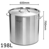 SOGA Stock Pot 198L Top Grade Thick Stainless Steel Stockpot 18/10