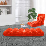 SOGA 2 Pack 6-Position Folding Floor Recliner Chairs Orange