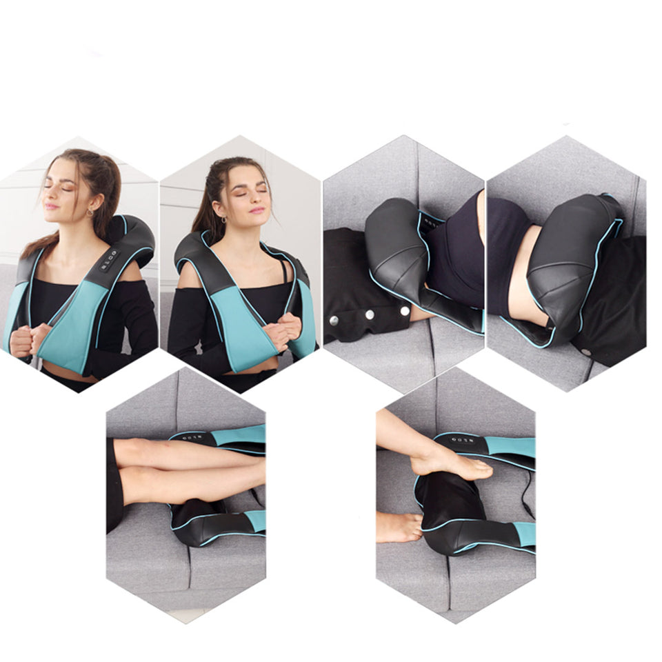 SOGA 2X Electric Kneading Back Neck Shoulder Massage Arm Body Massager Blue/White