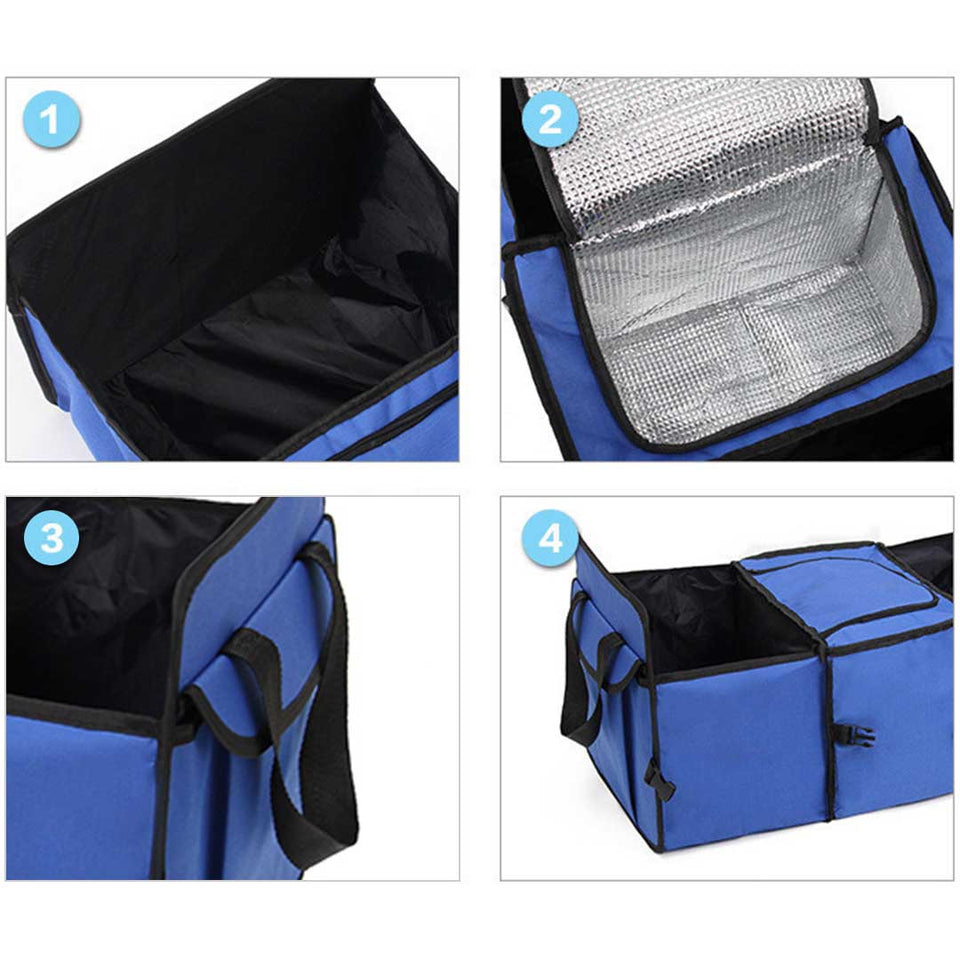 SOGA Portable Travel Camping Car Set Inflatable Air Bed Mattress Storage Organiser Handheld Vacuum Cleaner Blue