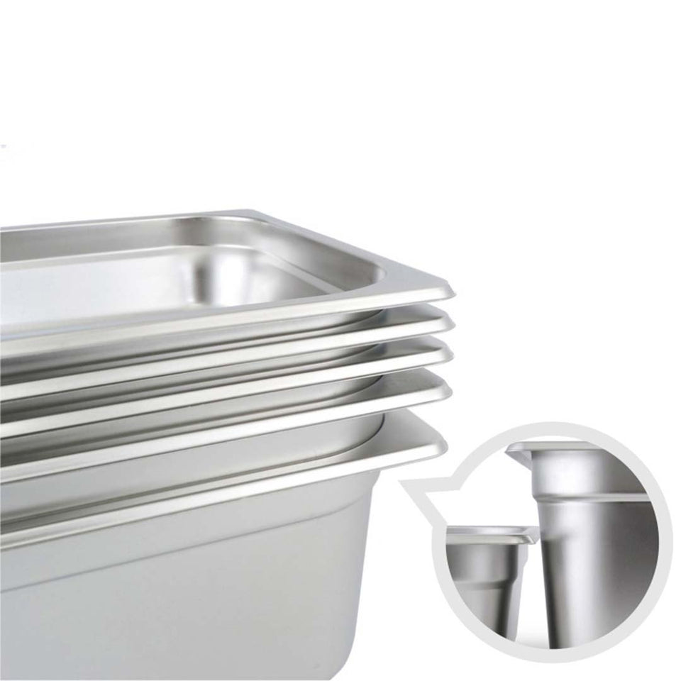 SOGA 4X Gastronorm GN Pan Full Size 1/1 GN Pan 2cm Deep Stainless Steel Tray with Lid