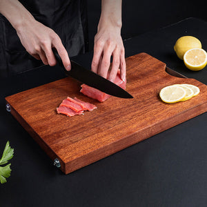 SOGA 48cm Rectangular Wooden Ebony Butcher Block Non-slip Chopping Food Serving Tray Charcuterie Board