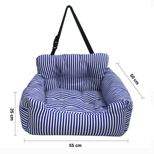 SOGA Blue Pet Car Seat Sofa Safety Soft Padded Portable Travel Carrier Bed