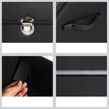 SOGA 2X Leather Car Boot Collapsible Foldable Trunk Cargo Organizer Portable Storage Box With Lock Black Small