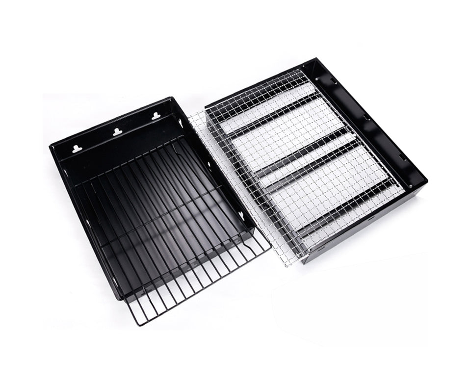SOGA 2X 43cm Portable Folding Thick Box-Type Charcoal Grill for Outdoor BBQ Camping