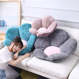 SOGA Dark Gray Whimsical Big Flower Shape Cushion Soft Leaning Bedside Pad Floor Plush Pillow Home Decor
