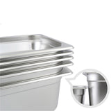 SOGA 2X Gastronorm GN Pan Full Size 1/3 GN Pan 20cm Deep Stainless Steel Tray with Lid