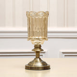 SOGA 28cm Transparent Glass Flower Vase with Metal Base Filler Vase