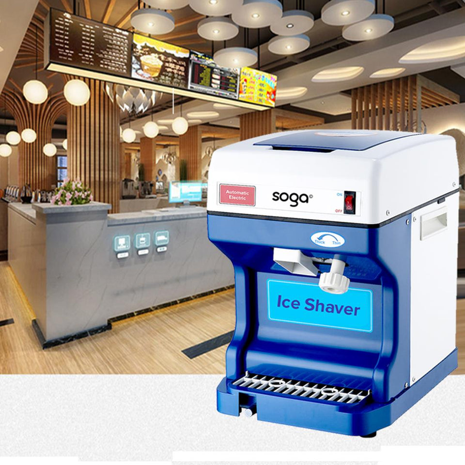SOGA Ice Shaver Commercial Electric Stainless Steel Ice Crusher Slicer Machine 120KG/h