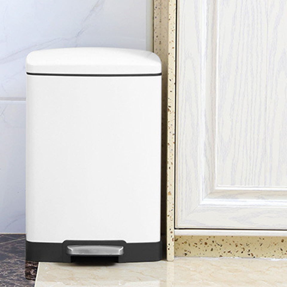 SOGA 2-Pack 12L White Stainless Steel Foot Pedal Trash Bin