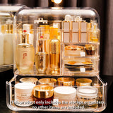 SOGA Transparent Cosmetic Storage Box Clear Makeup Skincare Holder with Lid Drawers Waterproof  Dustproof Organiser