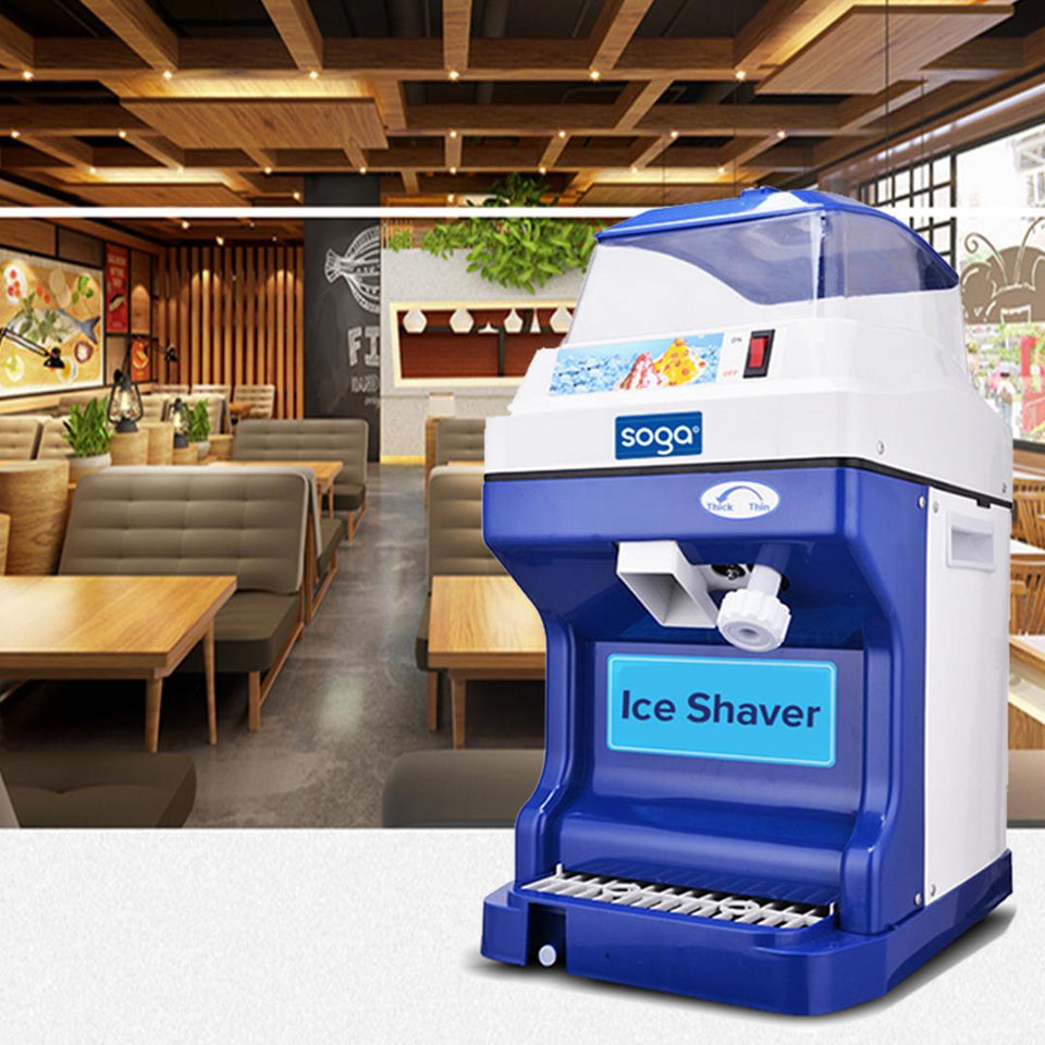 SOGA Commercial Ice Shaver Ice Crusher Slicer Smoothie Maker Machine 180KG/h