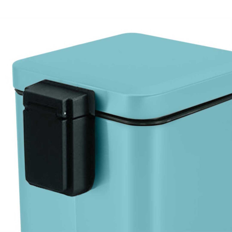 SOGA 2X Foot Pedal Stainless Steel Rubbish Recycling Garbage Waste Trash Bin Square 6L Blue