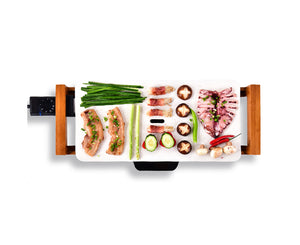 SOGA Electric Ceramic BBQ Grill Non-stick Surface Hot Plate for Indoor & Outdoor White