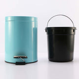 SOGA 4X Foot Pedal Stainless Steel Rubbish Recycling Garbage Waste Trash Bin Round 7L Blue