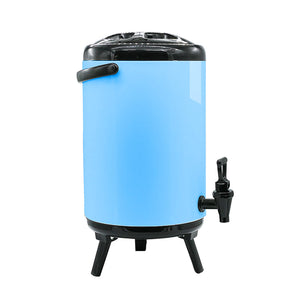 SOGA 8X 8L Stainless Steel Insulated Milk Tea Barrel Hot and Cold Beverage Dispenser Container with Faucet Blue