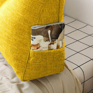 SOGA 2X 100cm Yellow Triangular Wedge Bed Pillow Headboard Backrest Bedside Tatami Cushion Home Decor