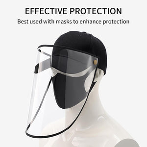 10X Outdoor Protection Hat Anti-Fog Pollution Dust Saliva Protective Cap Full Face Shield Cover Adult Black/White