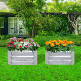 SOGA 2X 90cm Square Galvanised Raised Garden Bed Vegetable Herb Flower Outdoor Planter Box