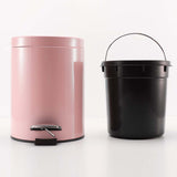 SOGA 4X Foot Pedal Stainless Steel Rubbish Recycling Garbage Waste Trash Bin Round 12L Pink