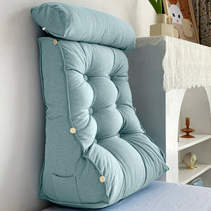 SOGA 4X 45cm Green Triangular Wedge Lumbar Pillow Headboard Backrest Sofa Bed Cushion Home Decor