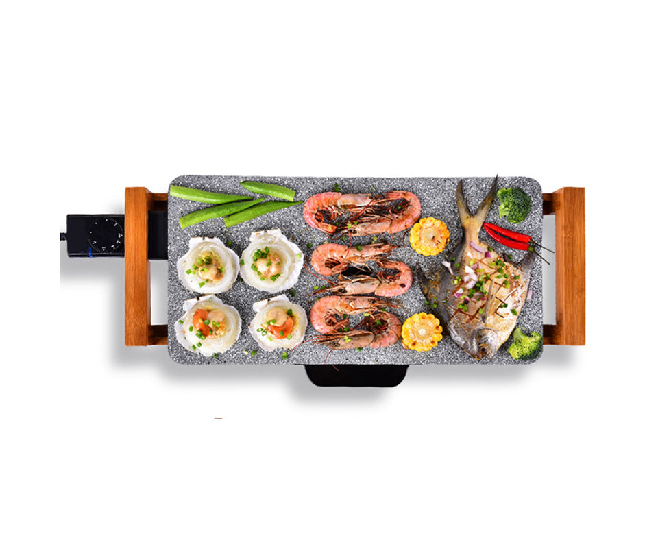 SOGA Electric Ceramic BBQ Grill Non-stick Surface Hot Plate for Indoor & Outdoor Stone