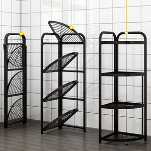 SOGA 2X 4 Tier Steel Triangular Corner Stand Portable Storage Organize
