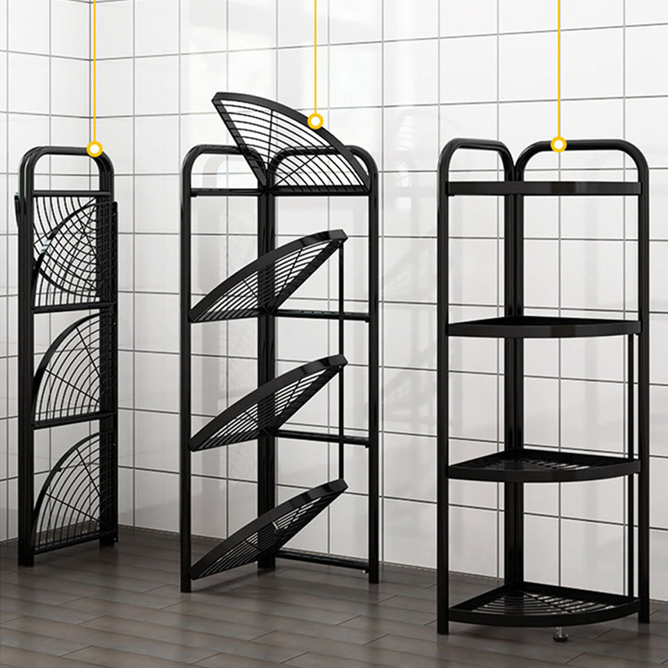 SOGA 2X 4 Tier Steel Triangular Corner Stand Portable Storage Organize